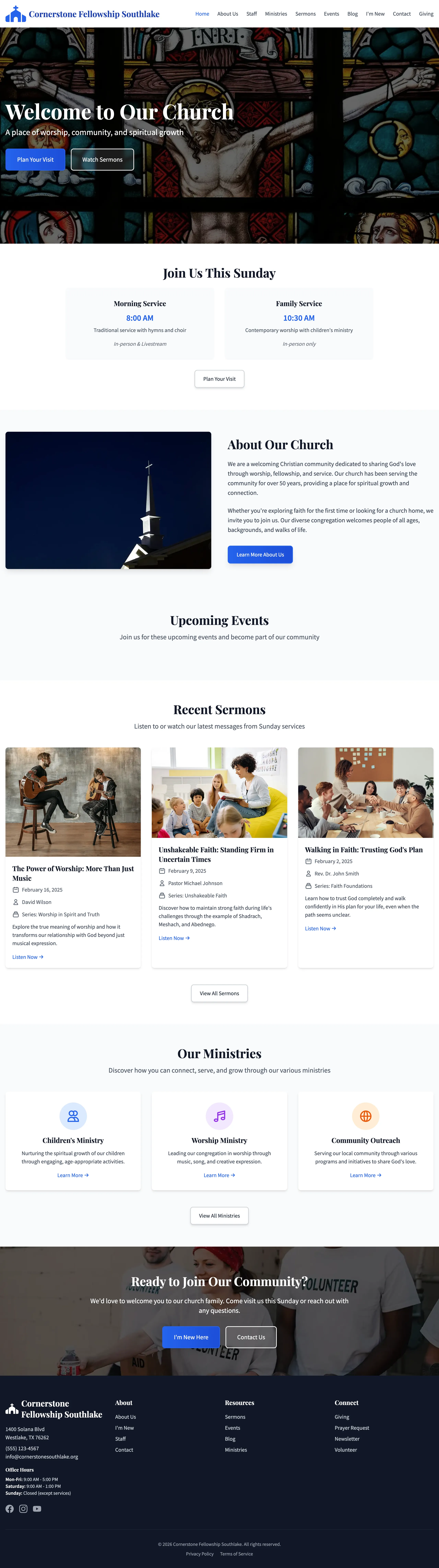 Church full page screenshot