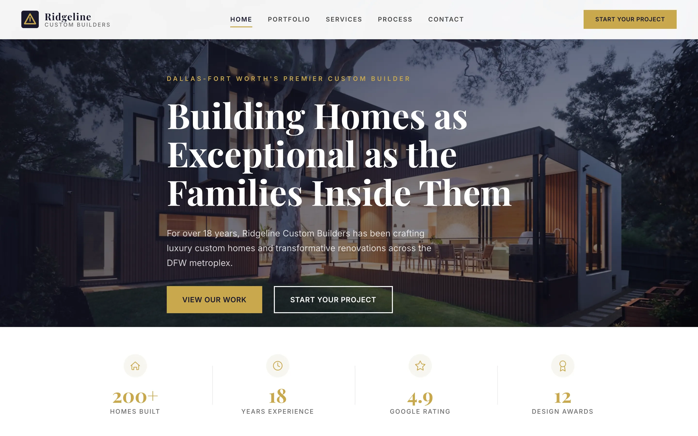 Custom Homebuilder website screenshot